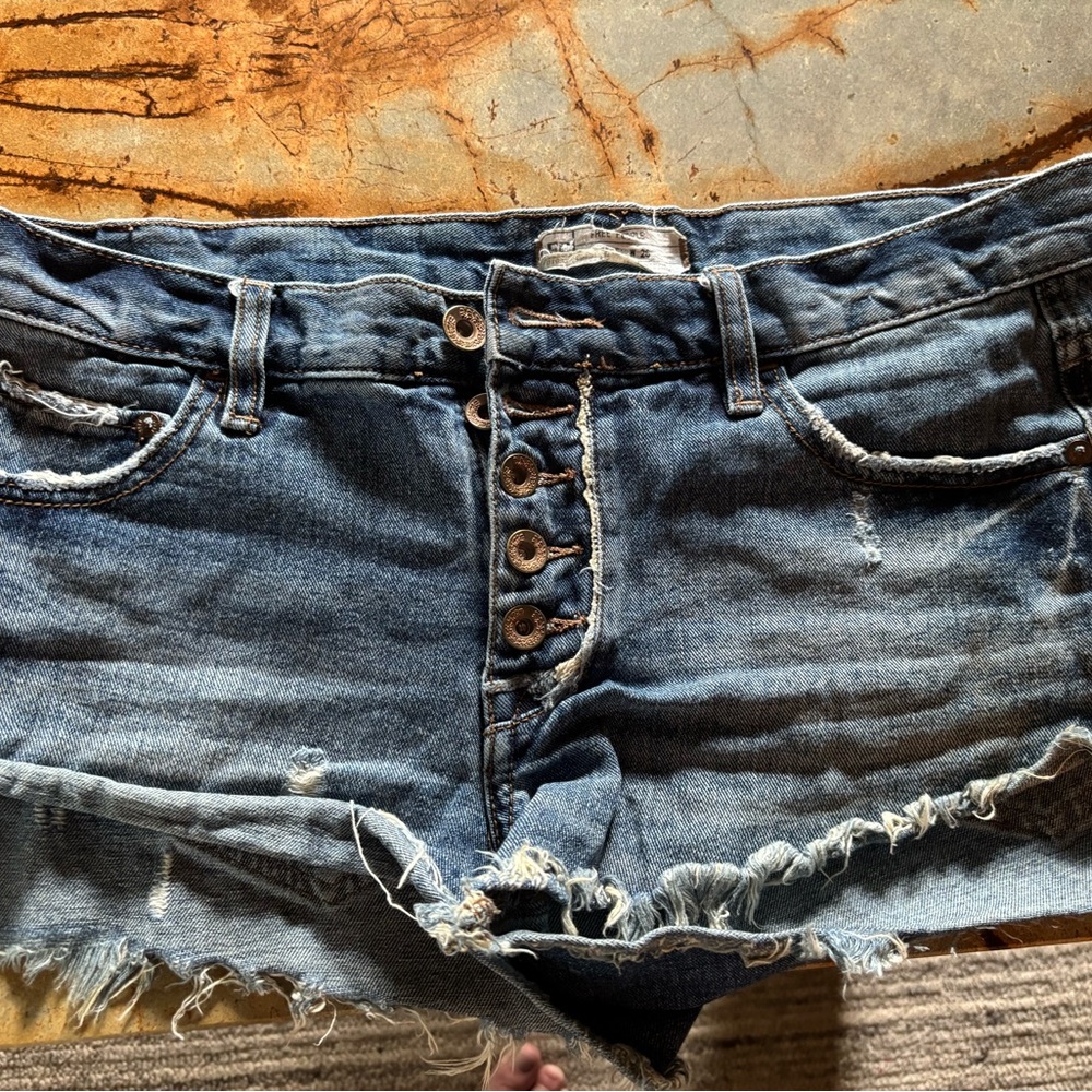 Free People Blue Denim Shorts